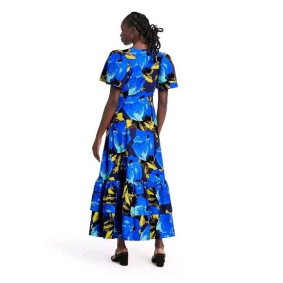 Christopher John Rogers x Target 2 ruffle sleeve floral v-neck maxi tier dress - Picture 3 of 9